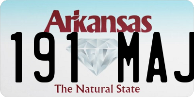 AR license plate 191MAJ