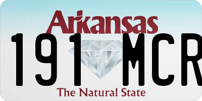 AR license plate 191MCR