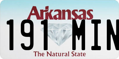 AR license plate 191MIN