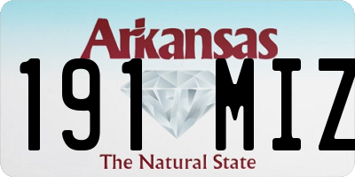 AR license plate 191MIZ