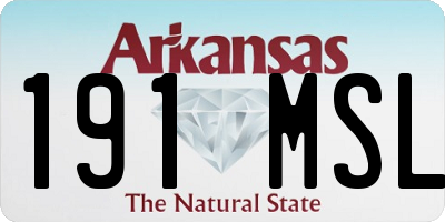 AR license plate 191MSL