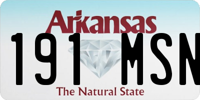 AR license plate 191MSN