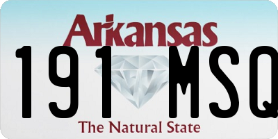 AR license plate 191MSQ