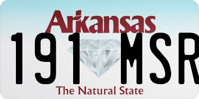AR license plate 191MSR