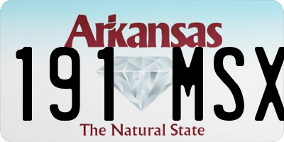 AR license plate 191MSX