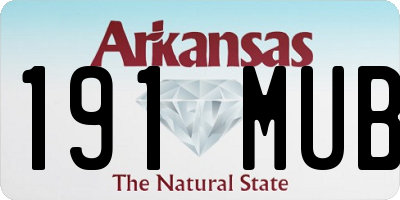 AR license plate 191MUB