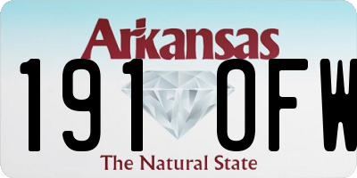 AR license plate 191OFW