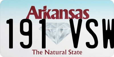 AR license plate 191VSW