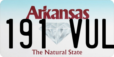 AR license plate 191VUL
