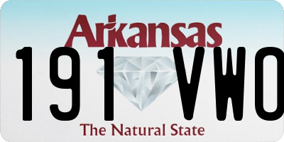 AR license plate 191VWO