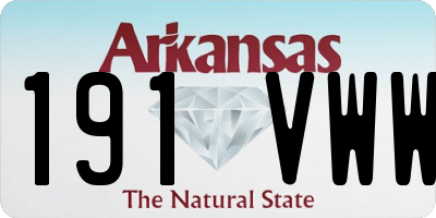 AR license plate 191VWW