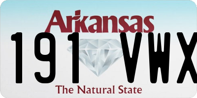 AR license plate 191VWX