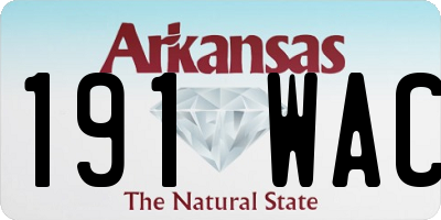 AR license plate 191WAC