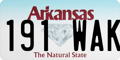 AR license plate 191WAK
