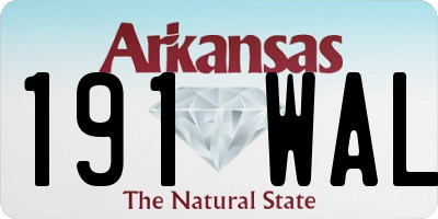 AR license plate 191WAL