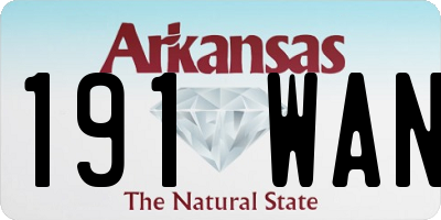 AR license plate 191WAN
