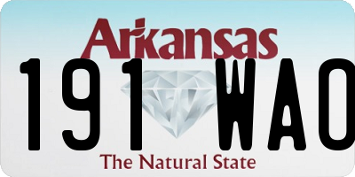 AR license plate 191WAO