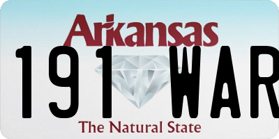 AR license plate 191WAR