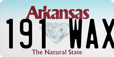 AR license plate 191WAX
