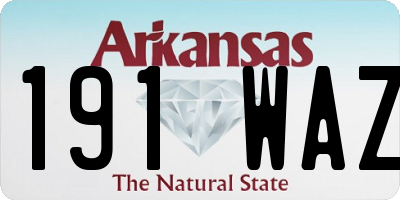 AR license plate 191WAZ