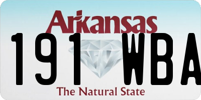 AR license plate 191WBA