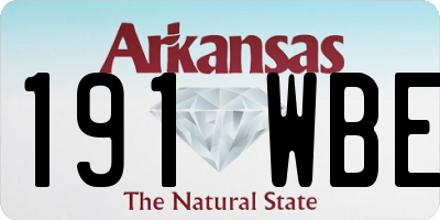AR license plate 191WBE