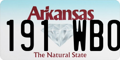 AR license plate 191WBO
