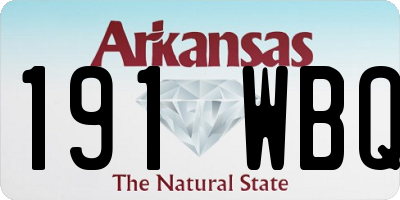 AR license plate 191WBQ