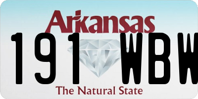 AR license plate 191WBW