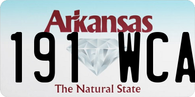 AR license plate 191WCA