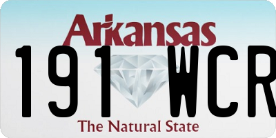 AR license plate 191WCR