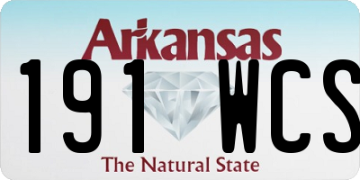 AR license plate 191WCS
