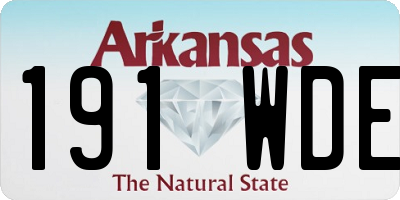 AR license plate 191WDE