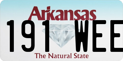 AR license plate 191WEE