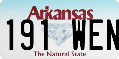 AR license plate 191WEN