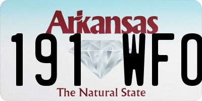 AR license plate 191WFO