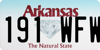 AR license plate 191WFW