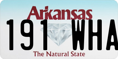 AR license plate 191WHA