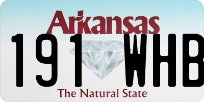 AR license plate 191WHB