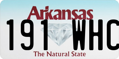 AR license plate 191WHC