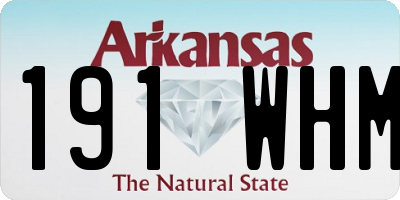 AR license plate 191WHM