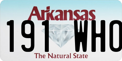 AR license plate 191WHO