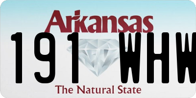 AR license plate 191WHW