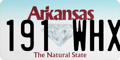 AR license plate 191WHX
