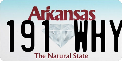 AR license plate 191WHY