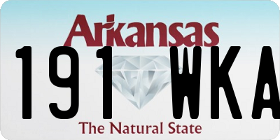 AR license plate 191WKA