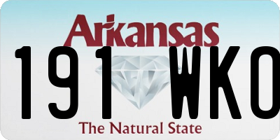 AR license plate 191WKO