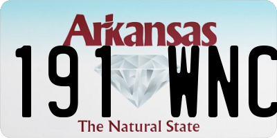 AR license plate 191WNC