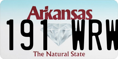 AR license plate 191WRW