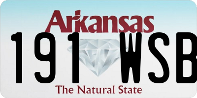 AR license plate 191WSB